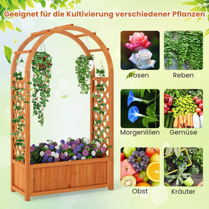 Raised Garden Bed with Trellis & Arched Roof, 83x36x146 cm