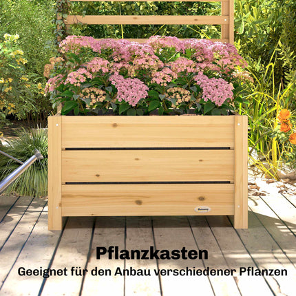 Raised Garden Bed with Trellis, Wood, 60x39x120 cm