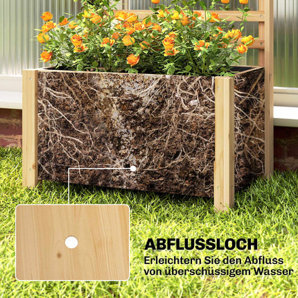 Raised Garden Bed with Trellis, Wood, 60x39x120 cm