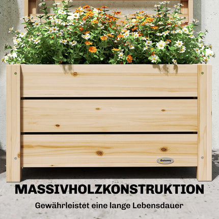 Raised Garden Bed with Trellis, Wood, 60x39x120 cm