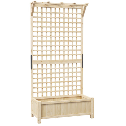Raised Garden Bed with Trellis and Roof, Wood, 90x45x183 cm