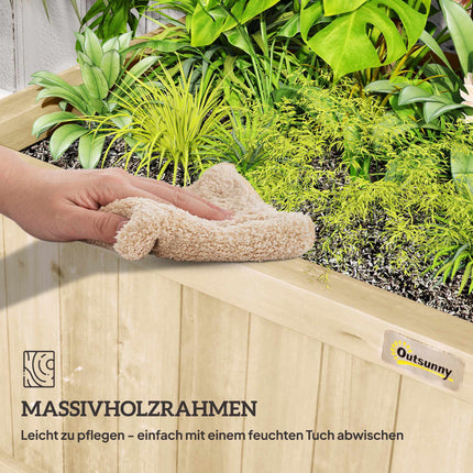 Raised Garden Bed with Trellis and Roof, Wood, 90x45x183 cm