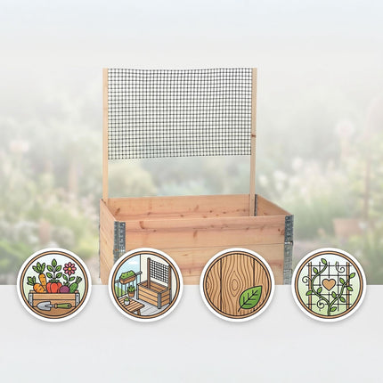 Raised Garden Bed with Trellis for Vegetables & Herbs
