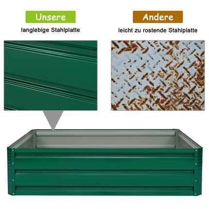 Raised Steel Garden Bed for Vegetables, Herbs, Flowers 120x90x30.5 cm