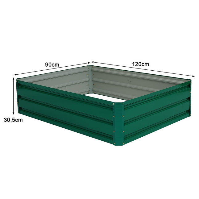 Raised Steel Garden Bed for Vegetables, Herbs, Flowers 120x90x30.5 cm