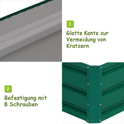 Raised Steel Planter Box for Vegetables and Herbs, 100x30.5x80 cm