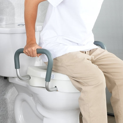 Raised Toilet Seat 5 Inch, 350 lb, Padded Arms
