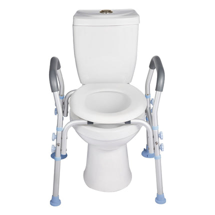 Raised Toilet Seat With Arms, Adjustable Height, 136 kg