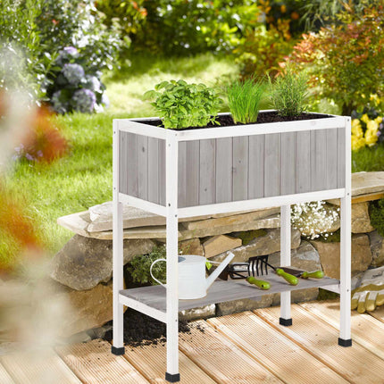 Raised Wooden Planter Box with Removable Liner