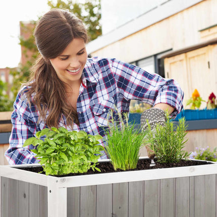 Raised Wooden Planter Box with Removable Liner