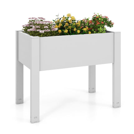 Raised bed made of plastic, self-watering garden bed, 53L, 76 x 45 x 61 cm, white