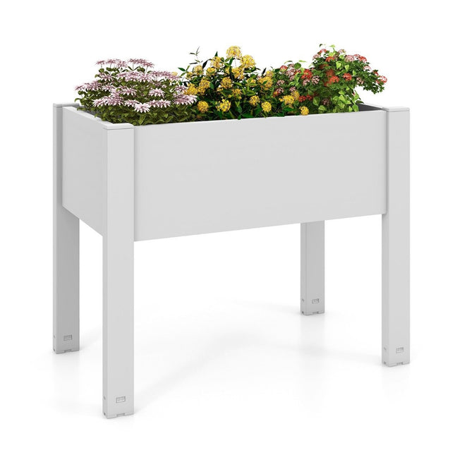 Raised bed made of plastic, self-watering garden bed, 53L, 76 x 45 x 61 cm, white