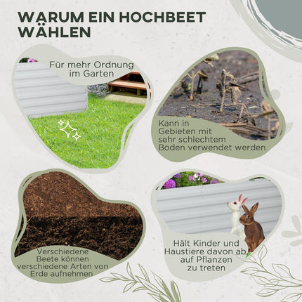 Steel garden bed - 180x90x60 cm for plants and vegetables
