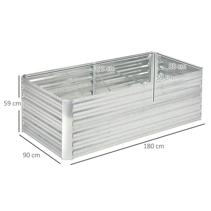 Steel garden bed - 180x90x60 cm, perfect for vegetables