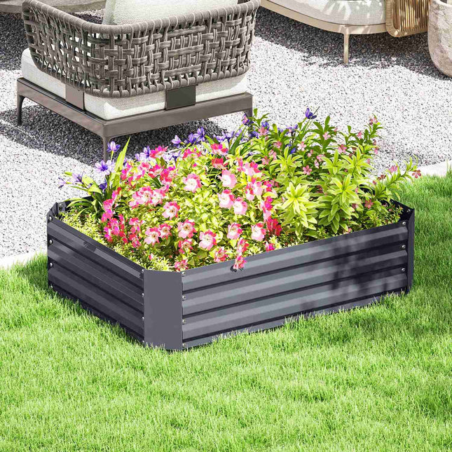 Steel garden bed 120x90x30 cm - Stackable & durable