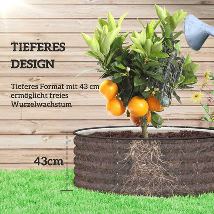 Steel garden bed, 120x120x43 cm, stackable planting