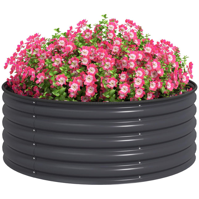 Garden bed in steel, Stackable flower box, 120x120x43 cm