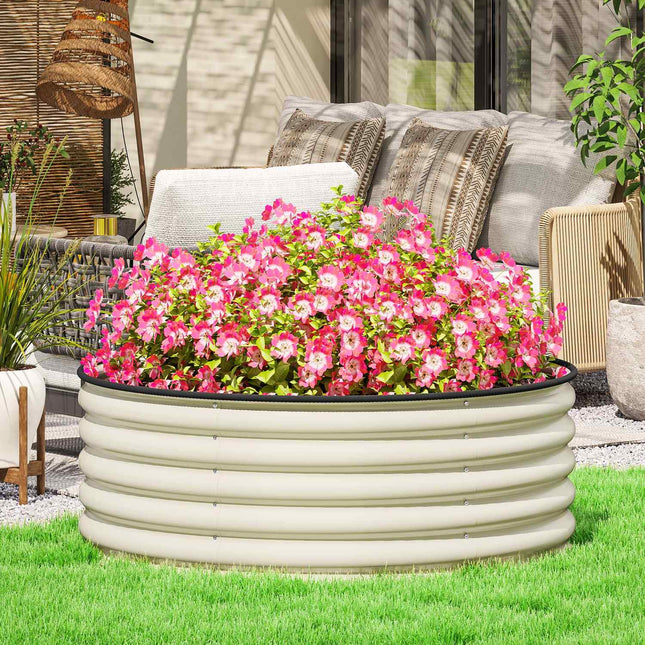 Steel garden bed, 120x120x43 cm, stackable planting