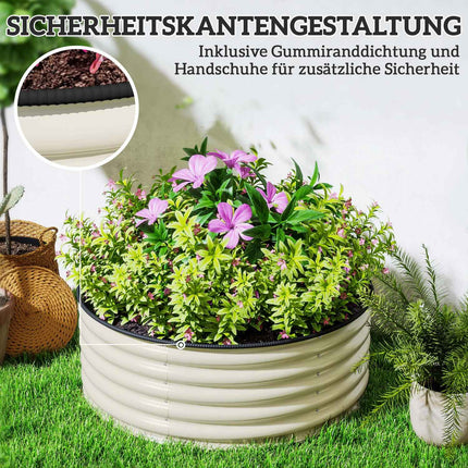Steel garden bed, 120x120x43 cm, stackable planting