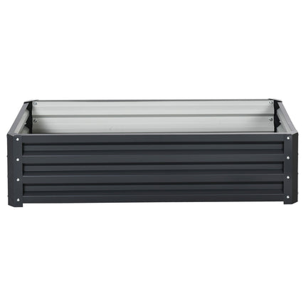 Steel garden bed, Rustproof, 120x60x30.5 cm, Grey