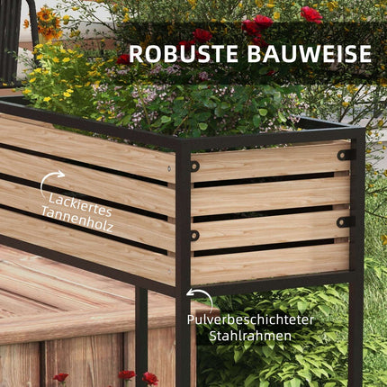 Garden raised bed with shelf, 2-level 83x39x100 cm