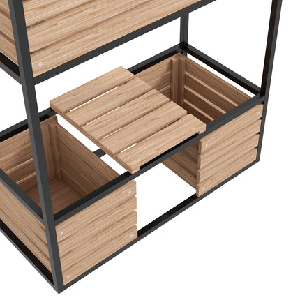 Garden raised bed with shelf, 2-level 83x39x100 cm