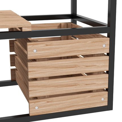 Garden raised bed with shelf, 2-level 83x39x100 cm