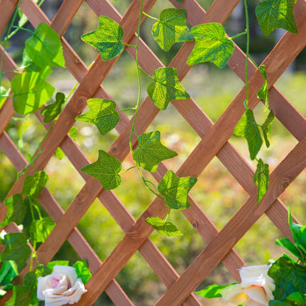 Raised wooden bed with trellis - 72.5x31.5x149.5 cm