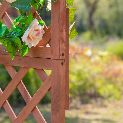 Raised wooden bed with trellis - 72.5x31.5x149.5 cm