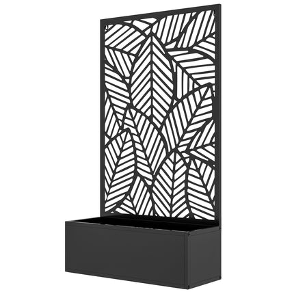 Wall-mounted metal planter with trellis, 61x23x113cm