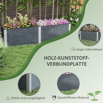 Raised garden bed 200x50x56cm for vegetables & herbs