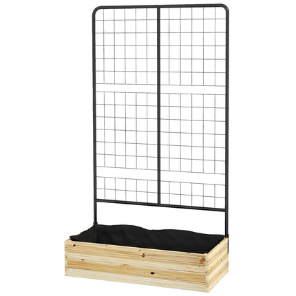Raised wooden bed with trellis - 80x38x145 cm Planter box
