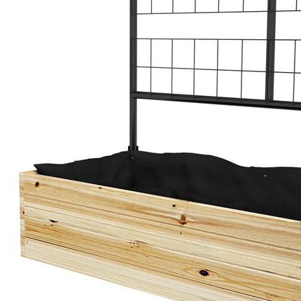 Raised wooden bed with trellis - 80x38x145 cm Planter box