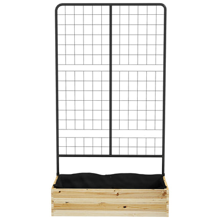 Raised wooden bed with trellis - 80x38x145 cm Planter box