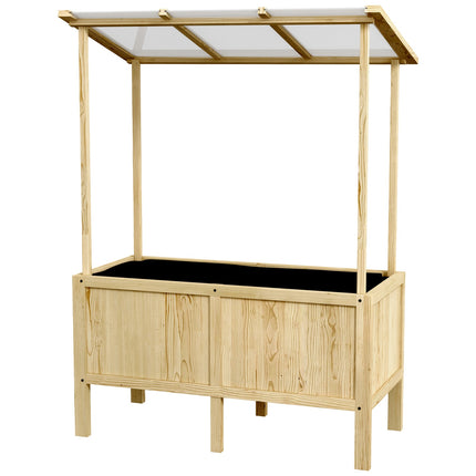 Wood Raised bed Cold frame with cover, 110x60x152 cm