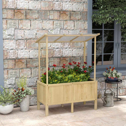 Wood Raised bed Cold frame with cover, 110x60x152 cm