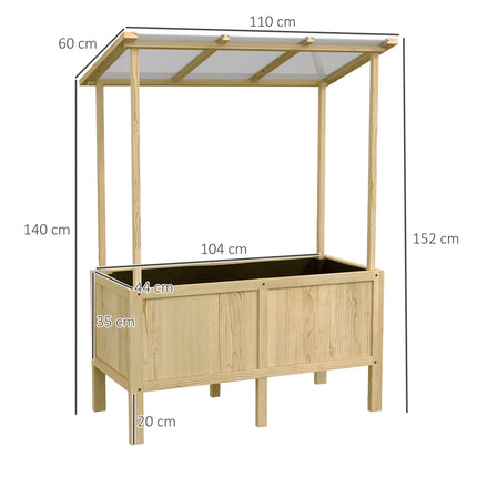 Wood Raised bed Cold frame with cover, 110x60x152 cm