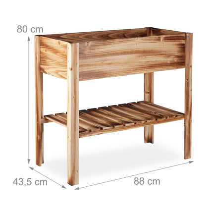 Raised bed wood flamed