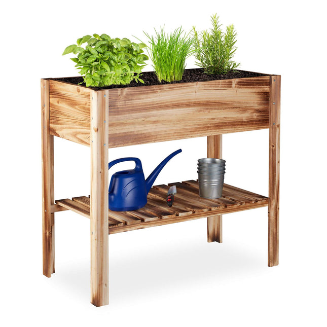 Raised bed wood flamed