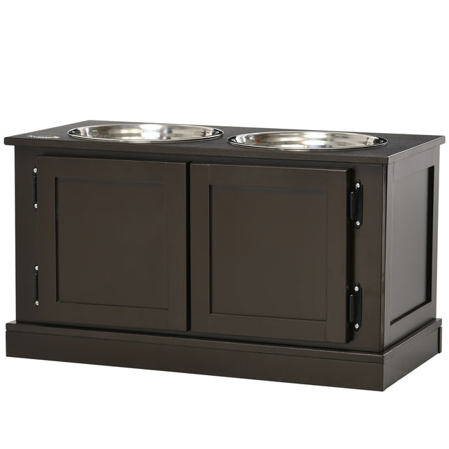 Raised dog bowls with storage, 2 bowls for large dogs