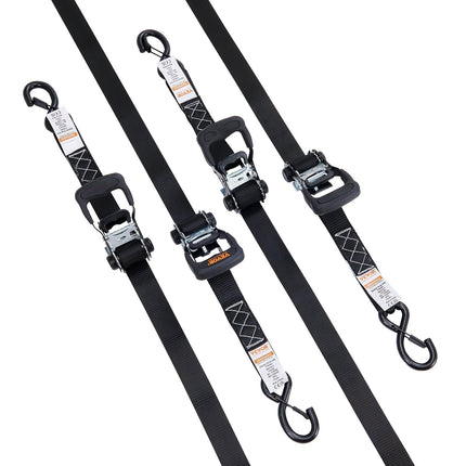 Ratchet Tie Down Straps 4-Pack, 1.6 in x 8 ft, 5208 lb