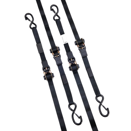 Ratchet Tie Down Straps 4-Pack, 1 In x 15 Ft, 2200 Lb