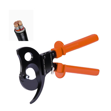 Ratcheting Cable Cutter, 1000 MCM, Quick-Release; PVC Handles