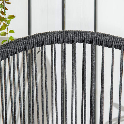 Rattan garden seat for 2 with cushions, dark grey
