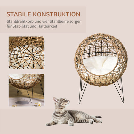 Rat size cave with pillow - Elevated pet bed Ø45x57 cm