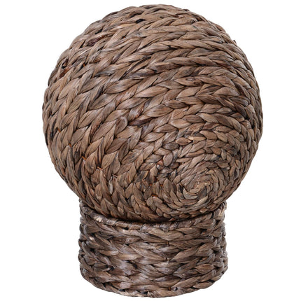 Rattan Cat Cave Bed, dark brown, water hyacinth, with pillow