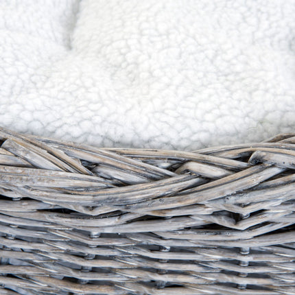 Rattan Cat Bed with canopy and cushion, water hyacinth