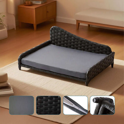 Rattan Dog Bed with Cushion – Indoor/Outdoor Use