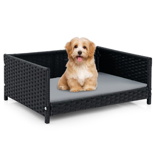 Rattan Dog Bed with Removable, Washable Cushion