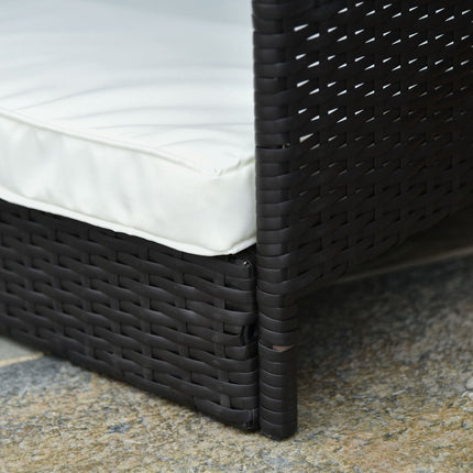 Outdoor rattan dog house with cushion, 98 x 69 x 73 cm